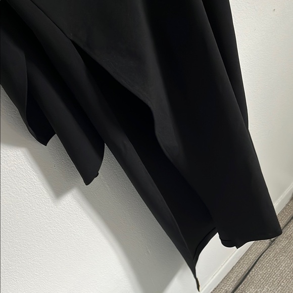 Badgley Mishka Black Halter, Ruched Side Slit Evening Gown - Picture 10 of 13